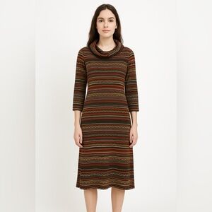 VTG Western Tunic Cowl Neck Dress Size 7 100% Cotton Canada Fall Layering  READ